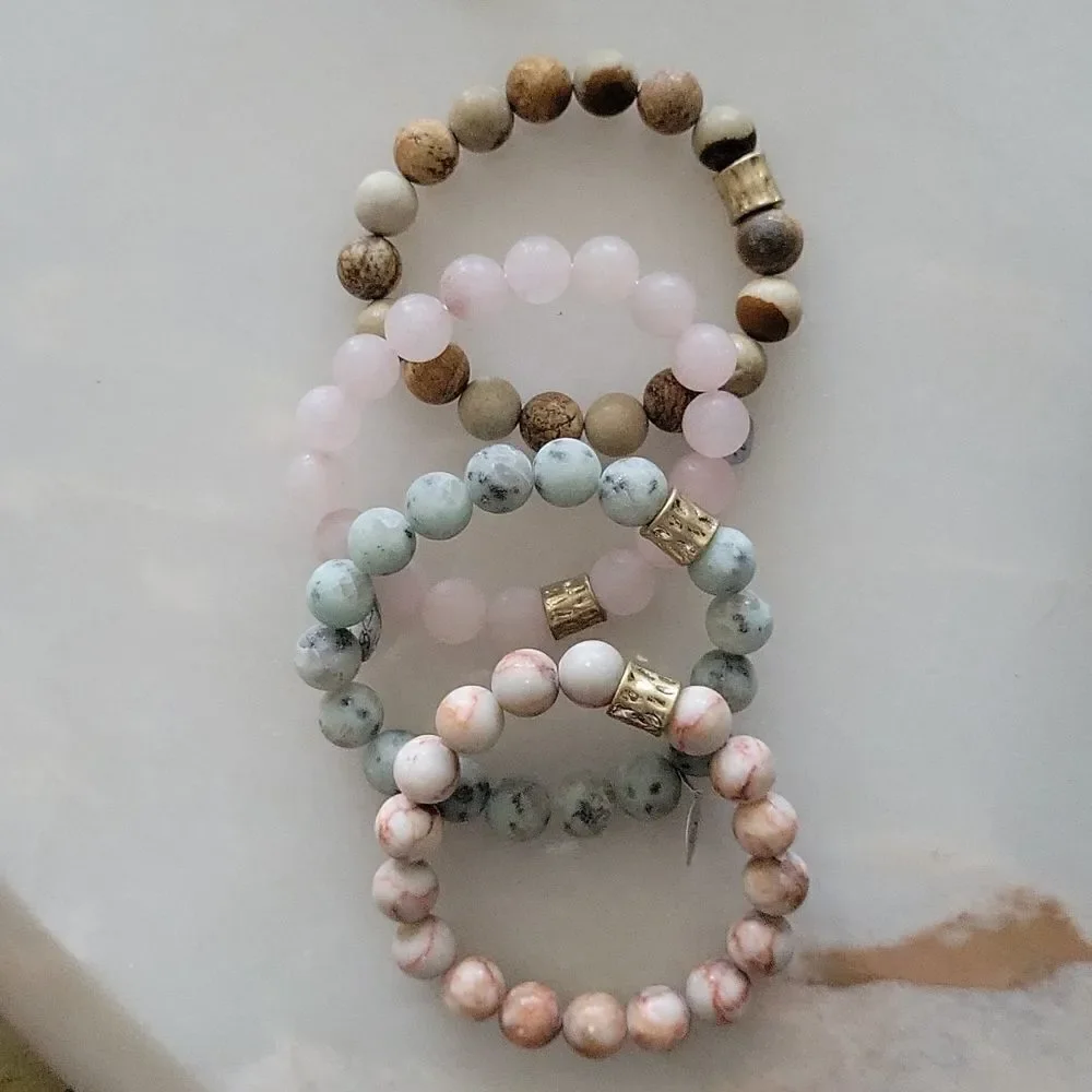 Bundle of Four Boho Agate Bracelets NWOT